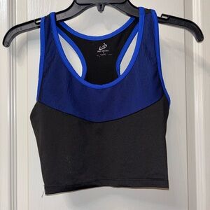 Blue and Black Sports Bra